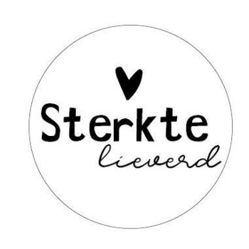 Kado Stickers | Sterkte Lieverd zwart wit (10x)