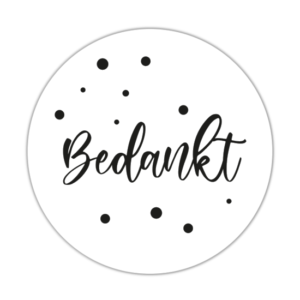 Kado Stickers | Bedankt - Zwart Wit  (10 stuks)