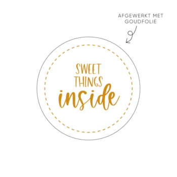 Kado Stickers | Sweet things inside goud  (10 stuks)