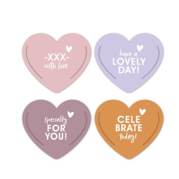 Kadolabel | Hearts Mould Spring (set van 4)