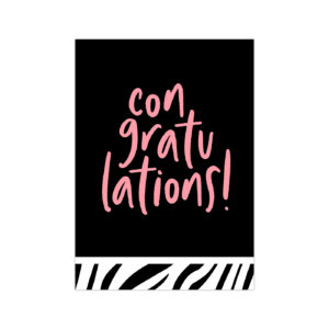 Ansichtkaartje | Congratulations fluor roze