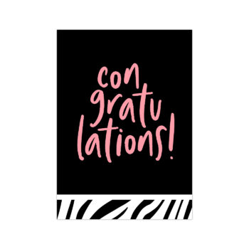 Ansichtkaartje | Congratulations fluor roze