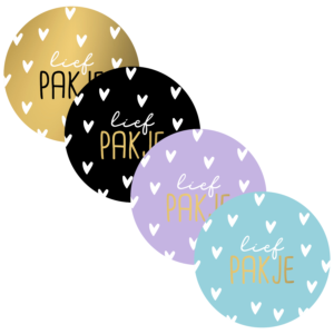Kado Stickers | Lief Pakje mix 4 kleur (12x)