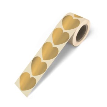 Kado Stickers | Glans Hart Gold (10 stuks)