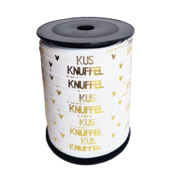 Krullint | Kus en Knuffel Wit/goud | 10mm (5m)