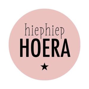 Kado Stickers |  Hiep Hiep Hoera Pink (10 stuks)