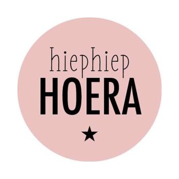 Kado Stickers | Hiep Hiep Hoera Pink (10 stuks)