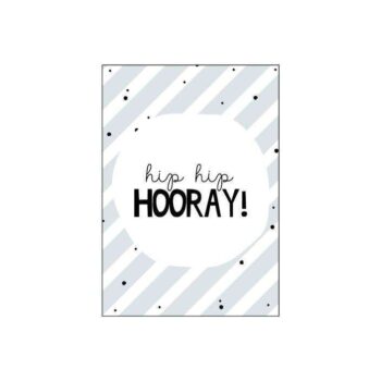 Cadeaukaartje | Hip Hip Hooray blauw-wit