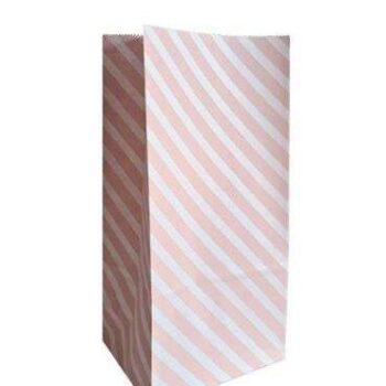Blokzakje | Diagonal lines roze Wit (M)