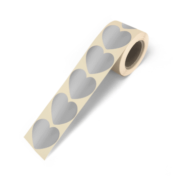 Kado Stickers | Glans Hart Silver (10 stuks)