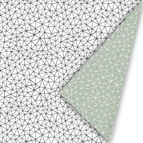 Cadeaupapier dubbelzijdig mint wit met streepjes