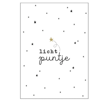 Ansichtkaartje |  Lichtpuntje wit/zwart