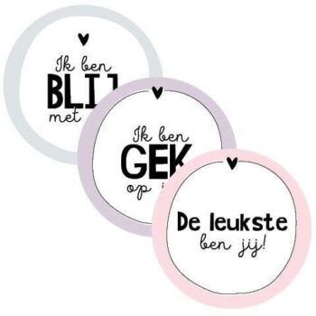 Kado Stickers | Ik ben blij met/gek op jou (12x)