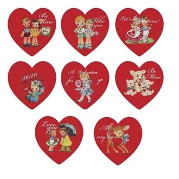 Sluit Stickers | Vintage rood hartje valentijn (50 stuks)