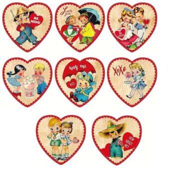 Sluit Stickers | Vintage hartje valentijnsdag (50 stuks)