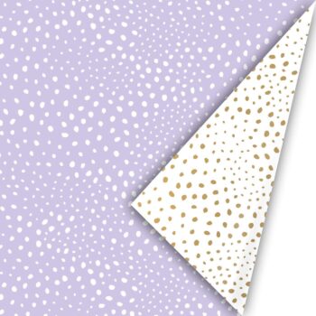 Kadopapier | Flocks - Lila - wit - goud  (50cmx3m)