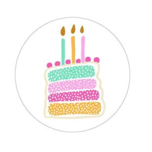 Kado Stickers | Kleurrijk Verjaardagstaartje (10x)
