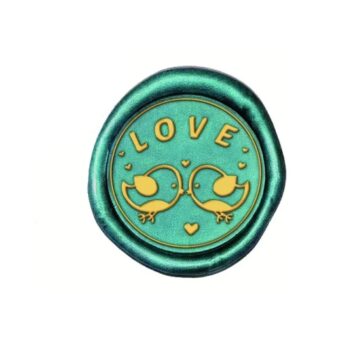 WAX SEAL | Lakzegel stempel love birds verguld