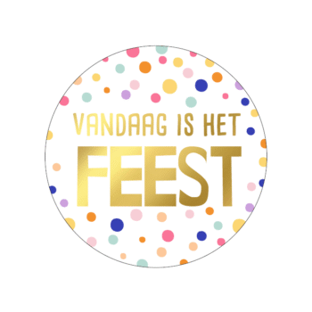 Kado Stickers | Vandaag is het feest - gold foil (10x)