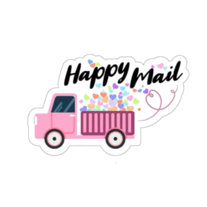 Kado Stickers | Happy mail roze auto (10x)