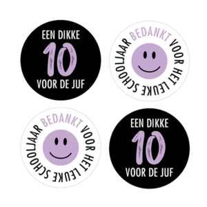 Kado Stickers | Een Dikke 10 voor de juf Assorti (12x)