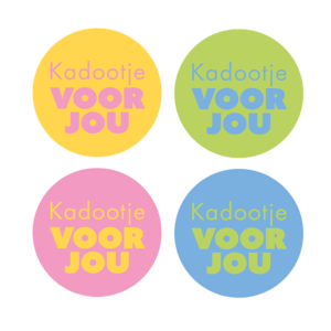 Kado Stickers | Kadootje voor jou 4 kleuren (12x)