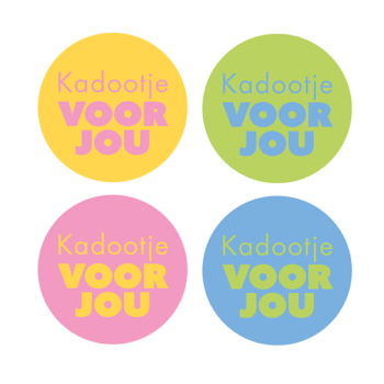 Kado Stickers | Kadootje voor jou 4 kleuren (12x)