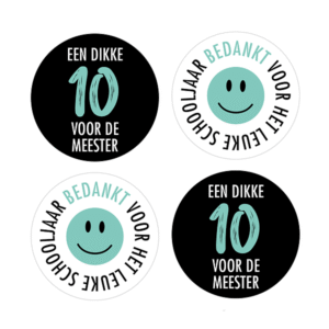 Kado Stickers | Een Dikke 10 voor de meester Assorti (12x)