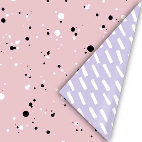 Cadeaupapier roze lila Random Spots warm