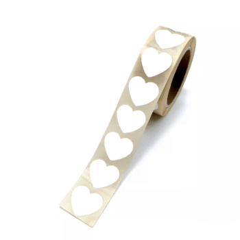 Sluit Stickers | Klein Hartje Helder Wit  (50 stuks)