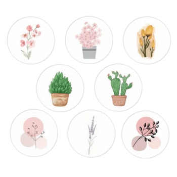 Kado Stickers | Bloemen - 8 varianten (8 stuks)