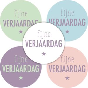 Kado Stickers | Fijne verjaardag pastel (10stuks)