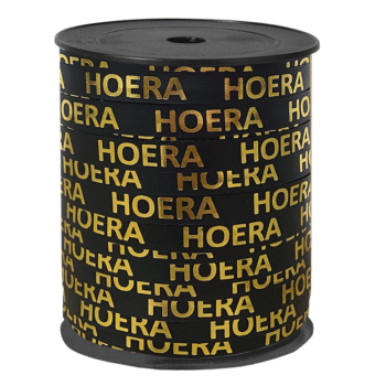 Krullint | Hoera - Zwart /goud | 10mm (5m)