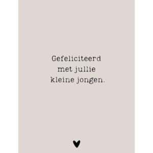 Ansichtkaartje | Gefeliciteerd met jullie kleine jongen