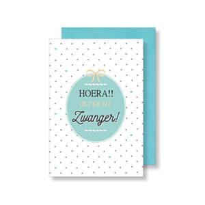 Ansichtkaartje | Hoera Zwanger - Dubbel met enveloppe