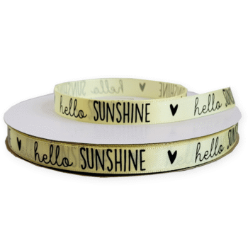 Kado Lint | Satijnlint Hello Sunshine Geel | 12mm p/5m