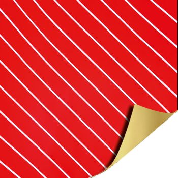 Kadopapier | Gestreept Rood - Goud (30cmx3m)
