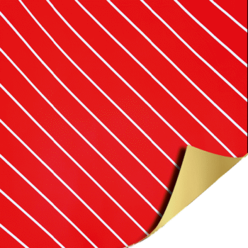 Kadopapier | Gestreept Rood - Goud (30cmx3m)