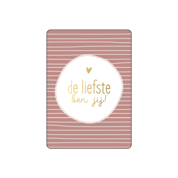 Cadeaukaartje  | A7 - De liefste ben jij  - Streep (Rood )