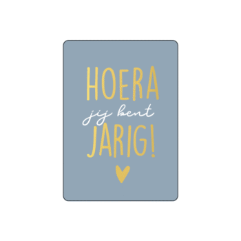 Cadeaukaartje  | A7 - Hoera jij bent jarig  (Grijs)