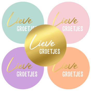 Kado Stickers | Lieve Groetjes- 5 Varianten (10 stuks)