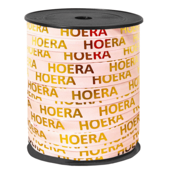 Krullint | Hoera Hoera - roze /goud | 10mm (5m)