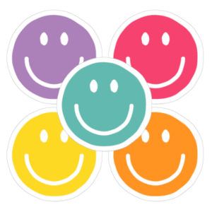 Kado Stickers | Smiley Multicolor 5 varianten (10x)