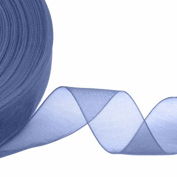 Kado Lint | Organza Kobalt Blauw | 15mm p/5m