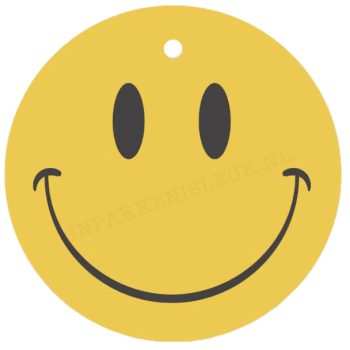 Kadolabel | Lachende Smiley Geel  (5 stuks)