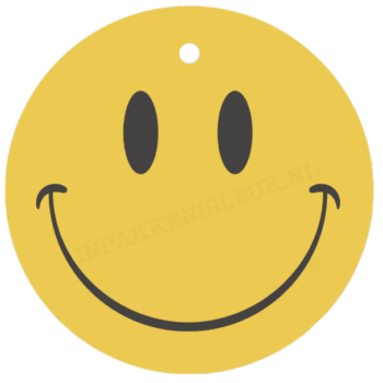 Kadolabel | Lachende Smiley Geel (5 stuks)