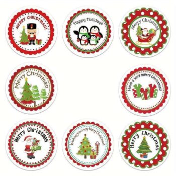 Sluit Stickers | Kerst 8 varianten Multicolor (24 stuks)