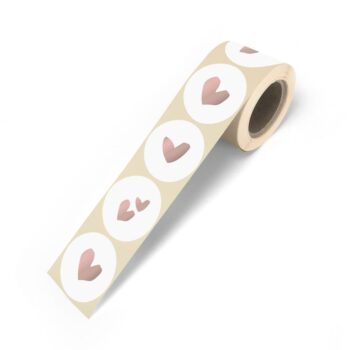 Kado Stickers | Solo Hearts metallic RoseGold (12 stuks)
