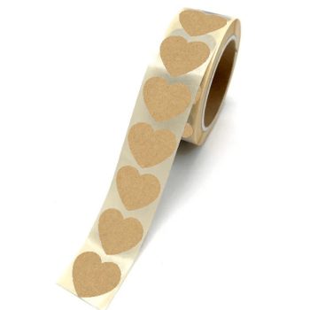 Sluit Stickers | Klein Hartje kraft bruin (50 stuks)