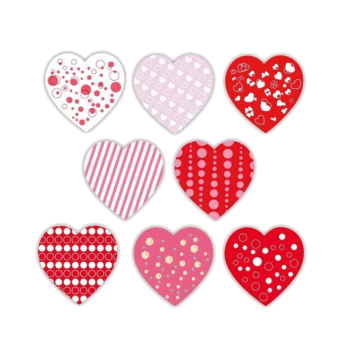 Sluit Stickers | Hartjes - patroon varia (50 stuks)